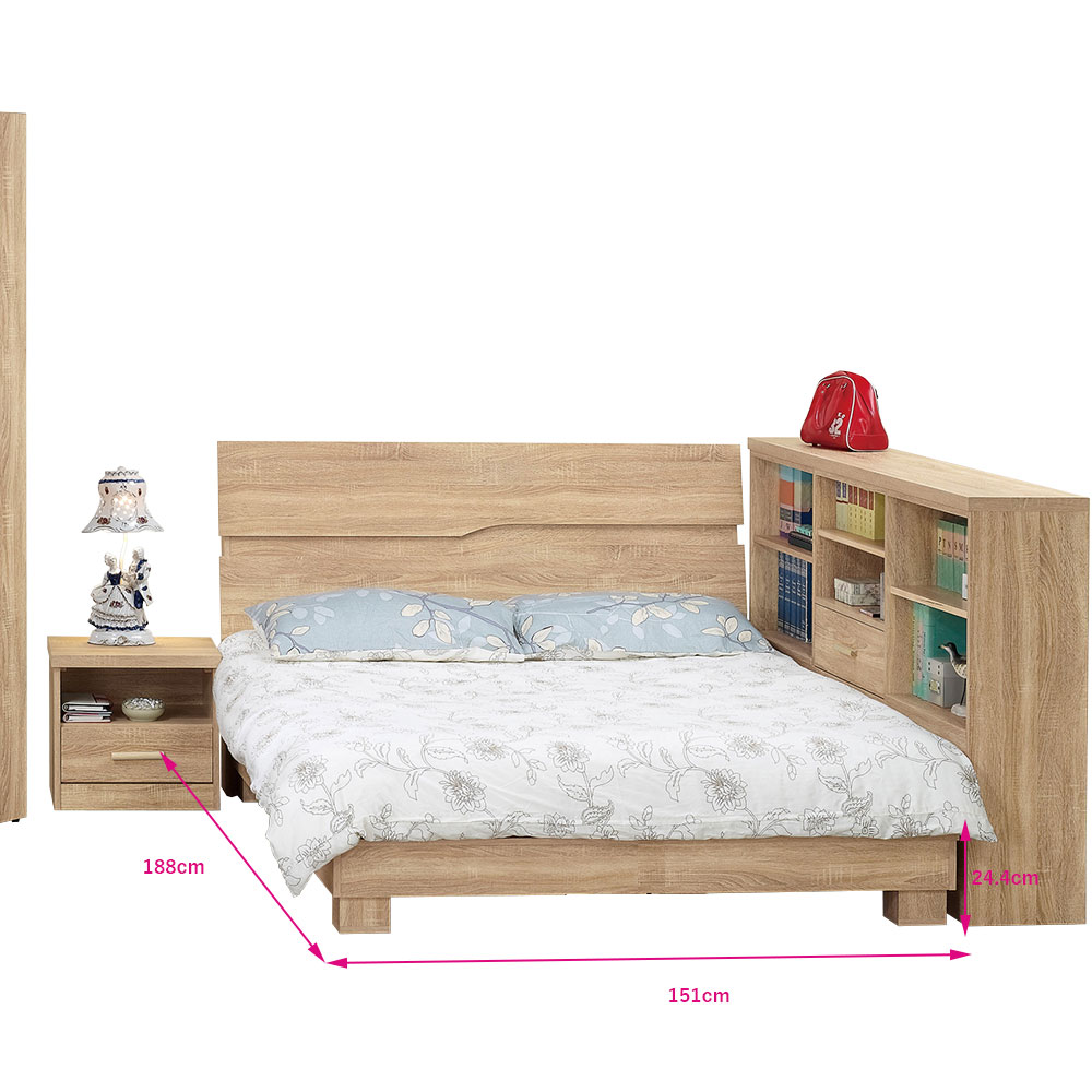 安特北原橡木色5尺床底(19JS1/450-4)/H&D 東稻家居