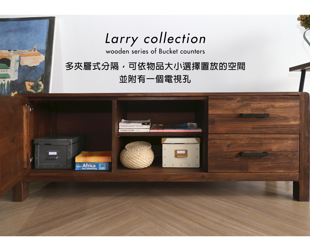 鄉村系列實電視櫃/ LARRY(SGV/80251原木5.3尺電視櫃)【obis】