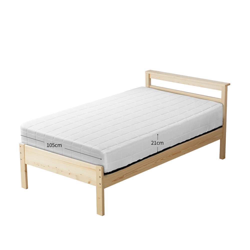 魚骨日式松木單人3.5尺單人房間組-2件床組(床架＋單人床墊)/可加購抽屜
