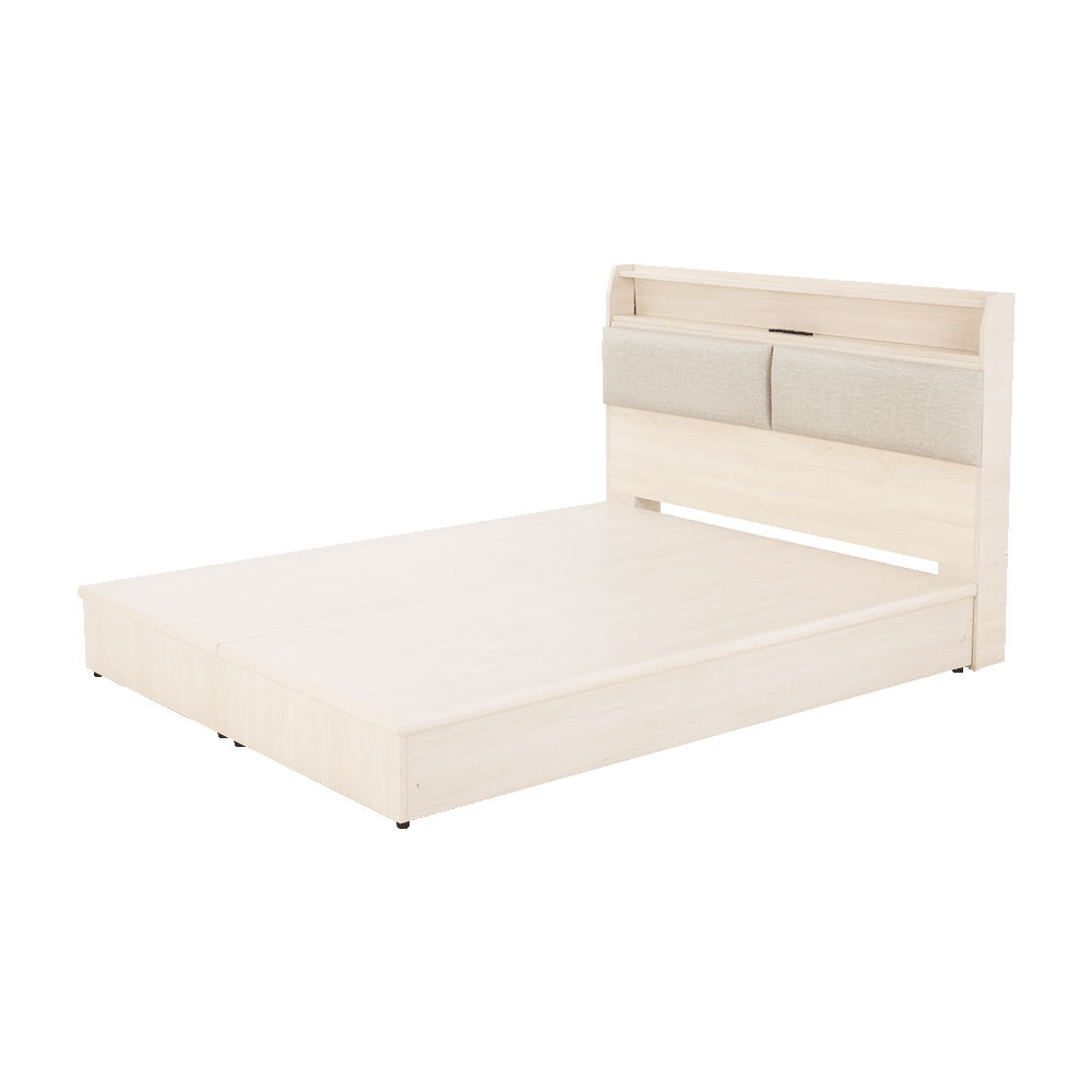 北歐風白梧桐-3.5尺單人床組/2件式床組(床頭片＋床底)