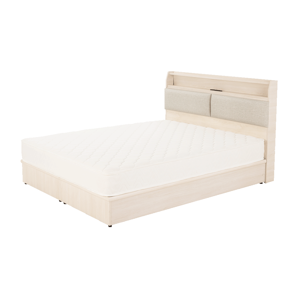北歐風白梧桐-3.5尺單人床組/3件式床組(床頭片＋床底＋床墊)