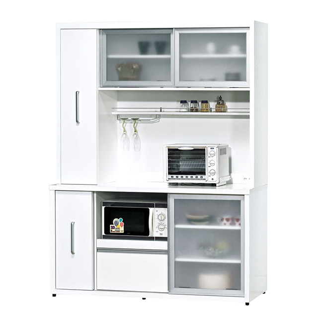 5尺白色鋁框推門餐櫃全組(TCS3-01876)