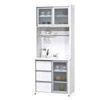 2.7尺白色鋁框推門餐櫃全組(TCS3-01877)