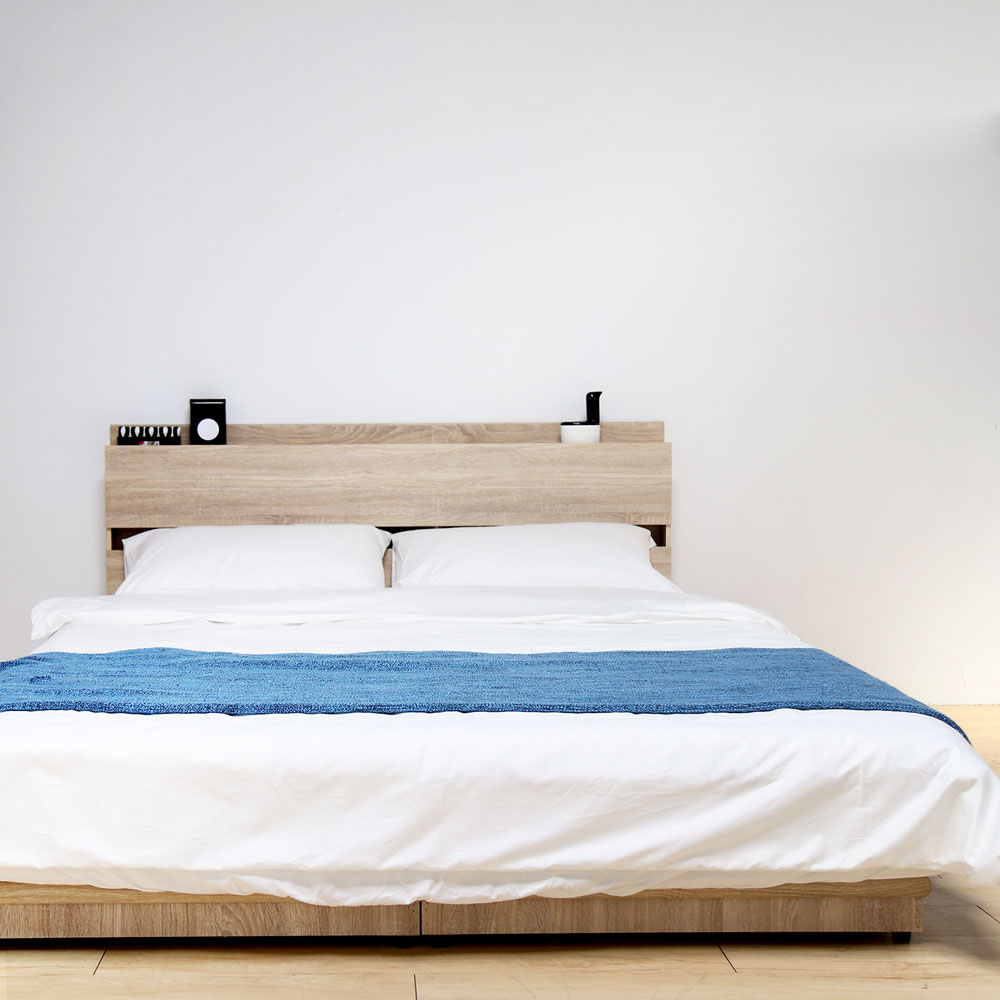 狄尼塔斯梧桐色6尺房間組-3件式床組(床頭＋床底＋床墊)
