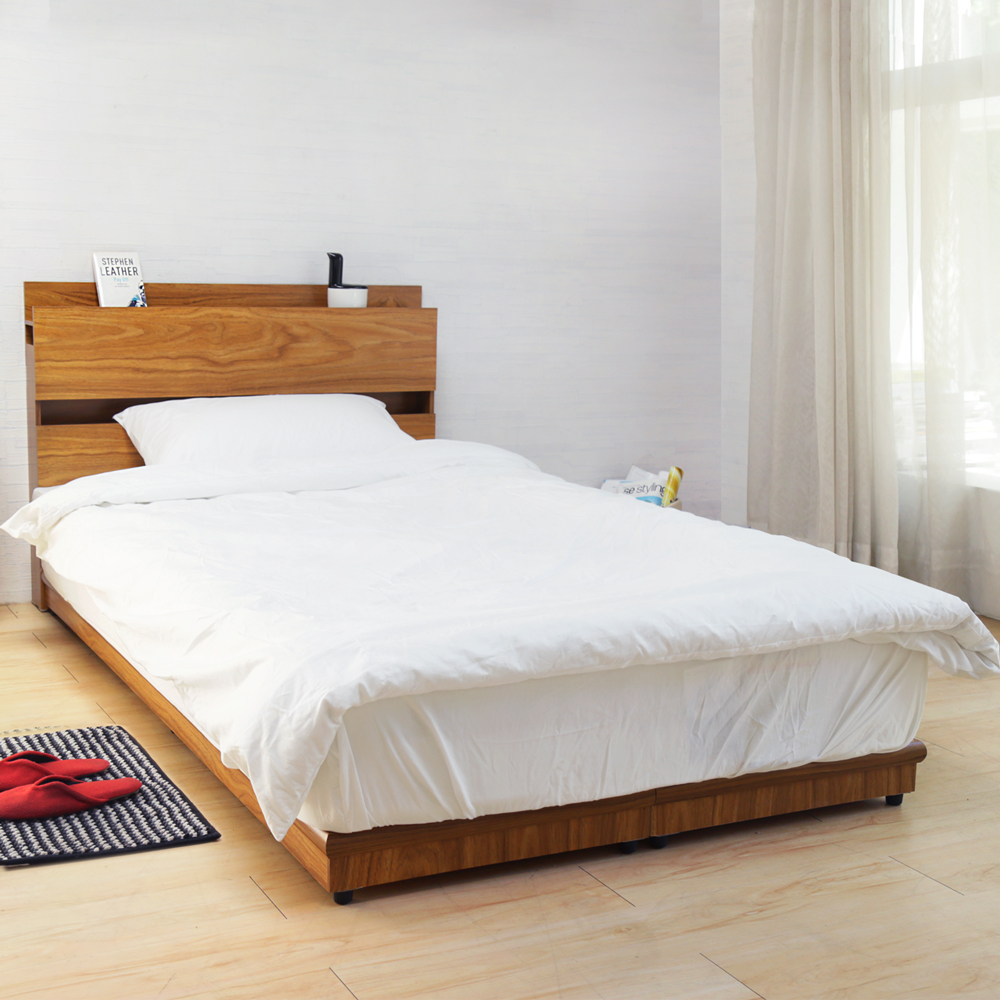 狄尼塔斯新柚木色3.5尺房間組-3件式床組(床頭＋床底＋床墊)