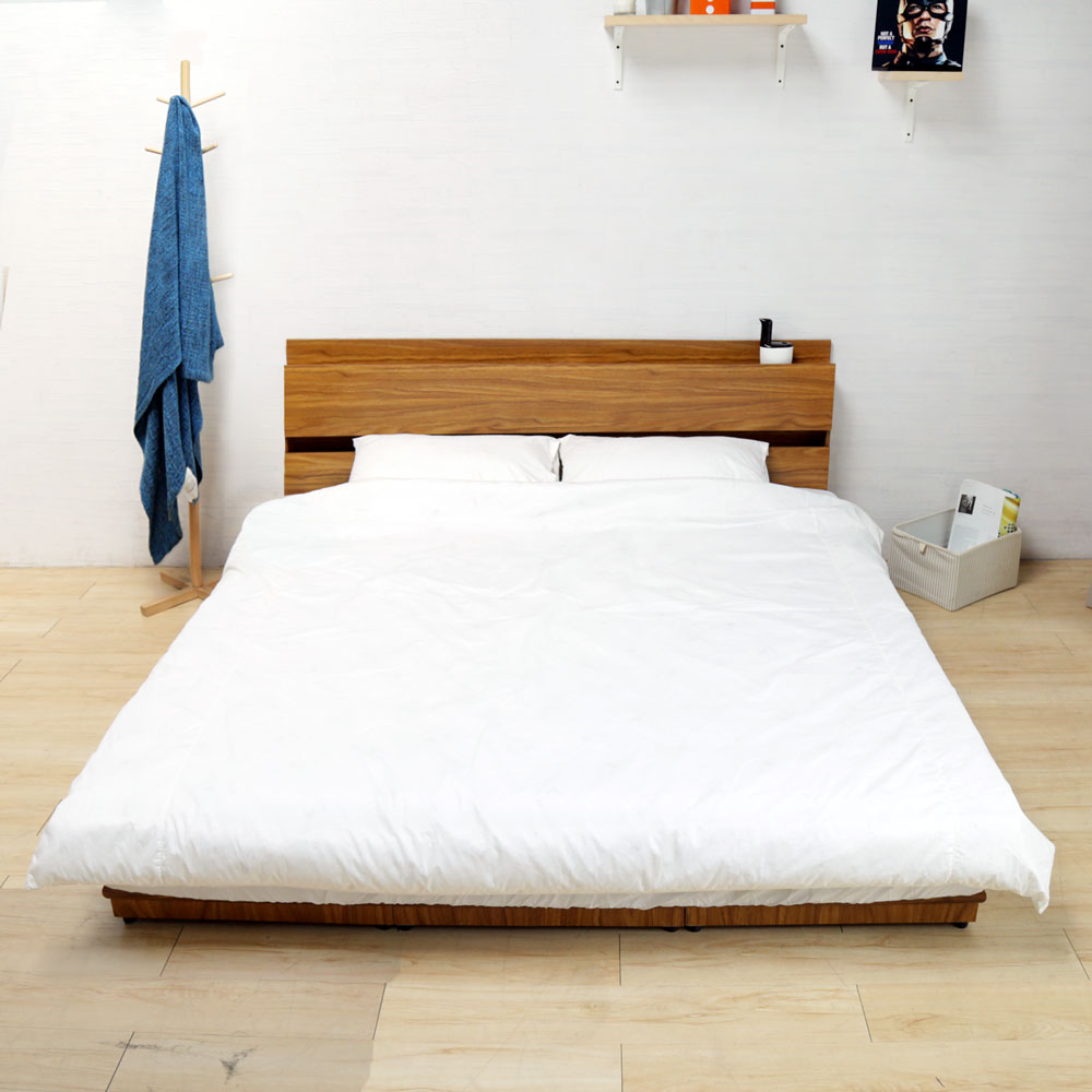 狄尼塔斯新柚木色6尺房間組-3件式床組(床頭＋床底＋床墊)