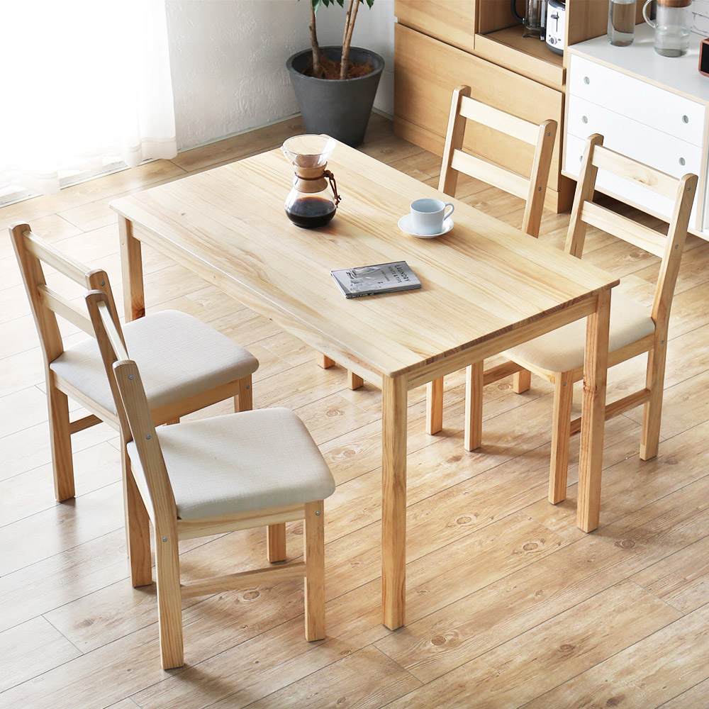黛納日式木作餐桌椅組(一桌四椅)/DIY