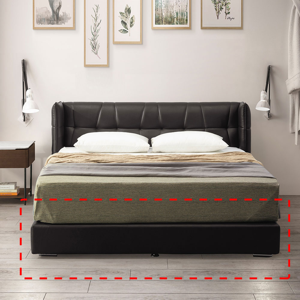 [【百變空間床組】5折起，再享滿1000折100（無限累折）]黑色6尺皮革厚床底(THY2-02798)